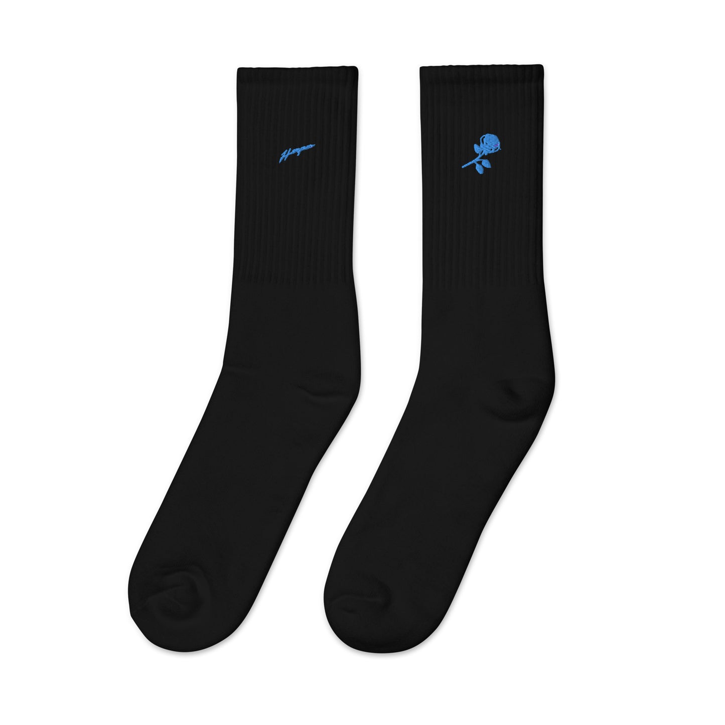 Embroidered Ingram Flower Crew Socks