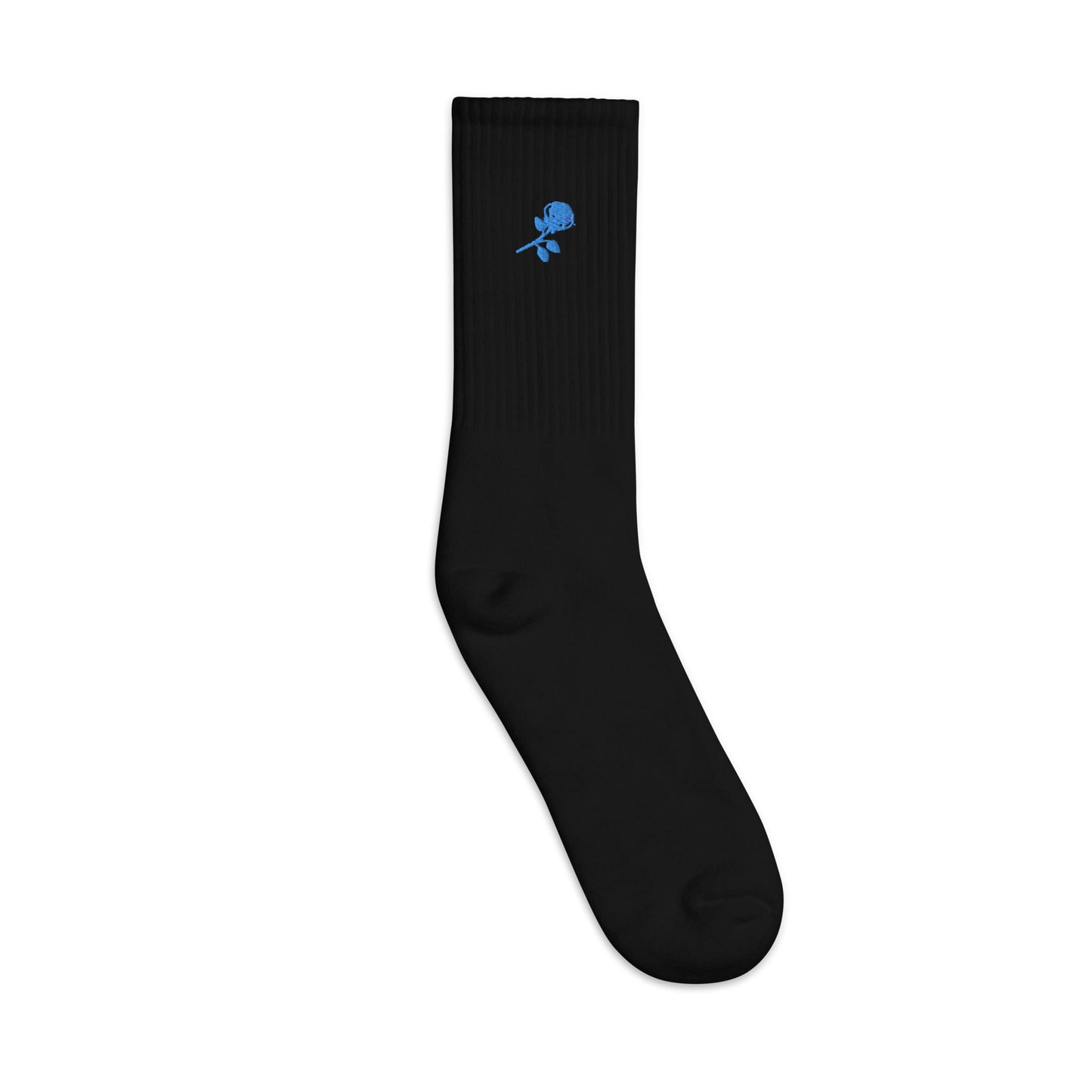 Embroidered Ingram Flower Crew Socks