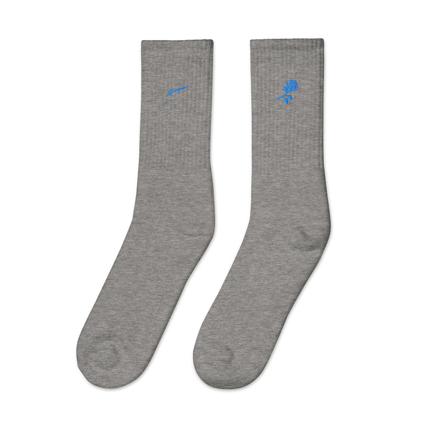 Embroidered Ingram Flower Crew Socks