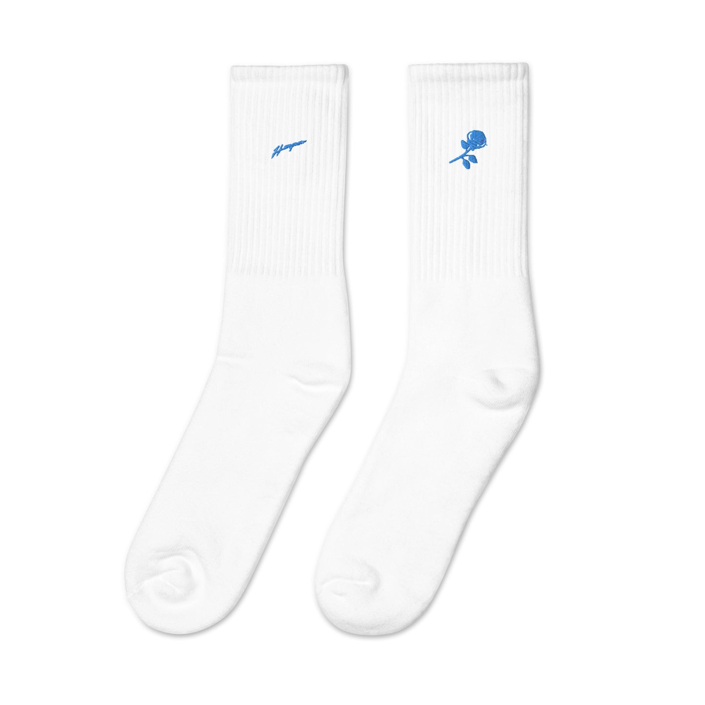 Embroidered Ingram Flower Crew Socks