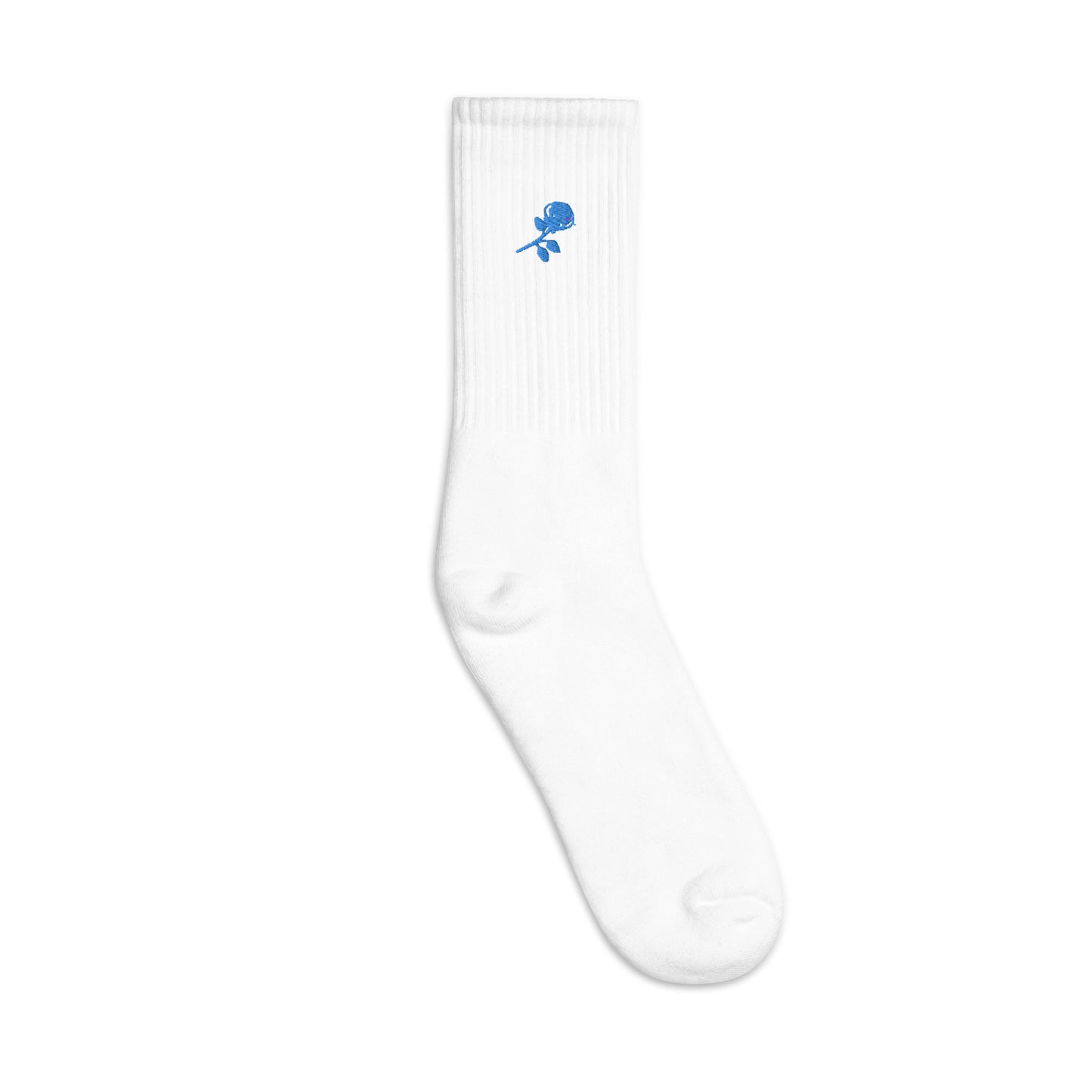 Embroidered Ingram Flower Crew Socks